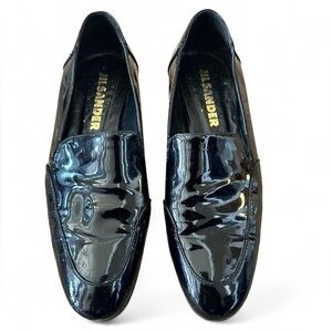 JIL SANDER Patent Leather Loafers – Black – Size 39 – Made in Italy